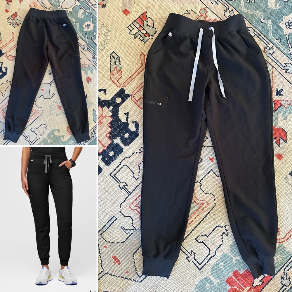 Figs Zamora High Waisted Joggers size small in black worn once.. too long for me